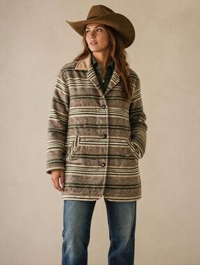 Vintage Roughwear Blues Wool Jacket Size S Oversized Western Ranch